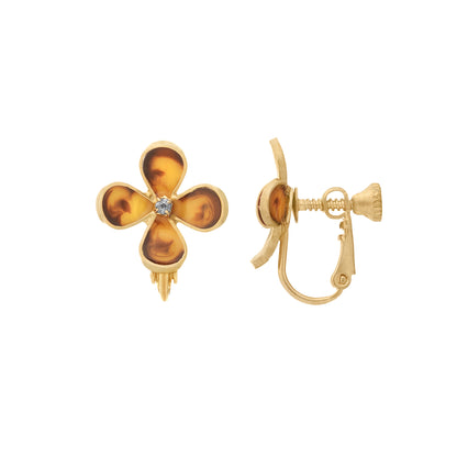 Amber Flower Earrings