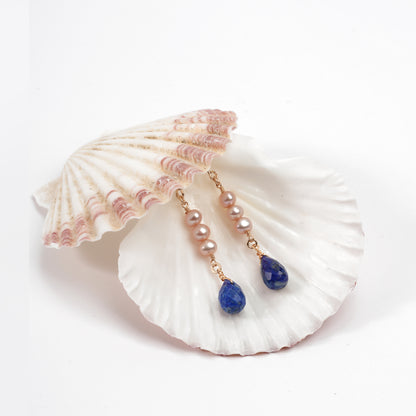 Lapis Luxe Pearl Drop Earrings