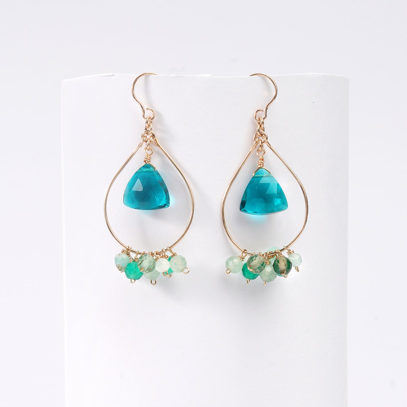 Emerald Dream Charm Hoops